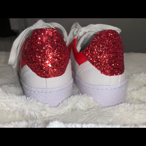 Red and White Maje Sneakers - Picture 3 of 5